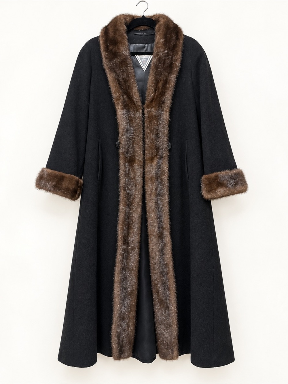Vintage Marvin Richards Wool Cashmere Fur Coat 8